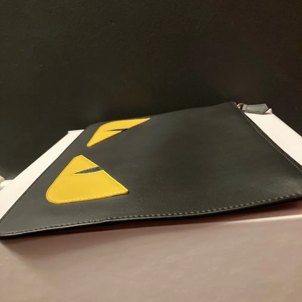 FENDI Bag Bugs Leather Pouch Clutch - Picture 4 of 8